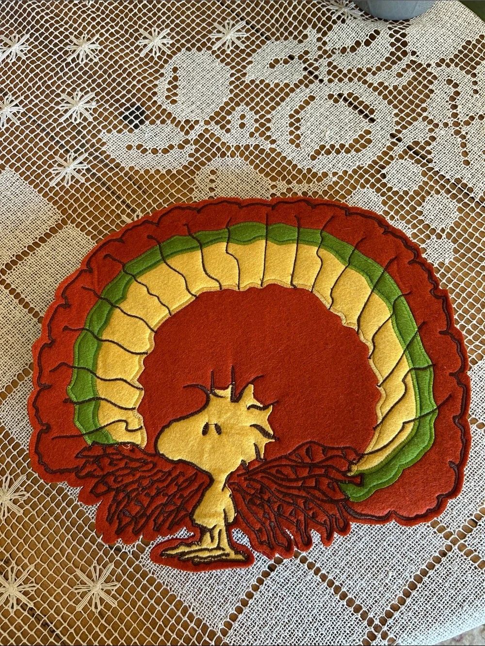 Pottery Barn Woodstock Turkey Chair Back Cover - Orange, Green, Cream Retired
